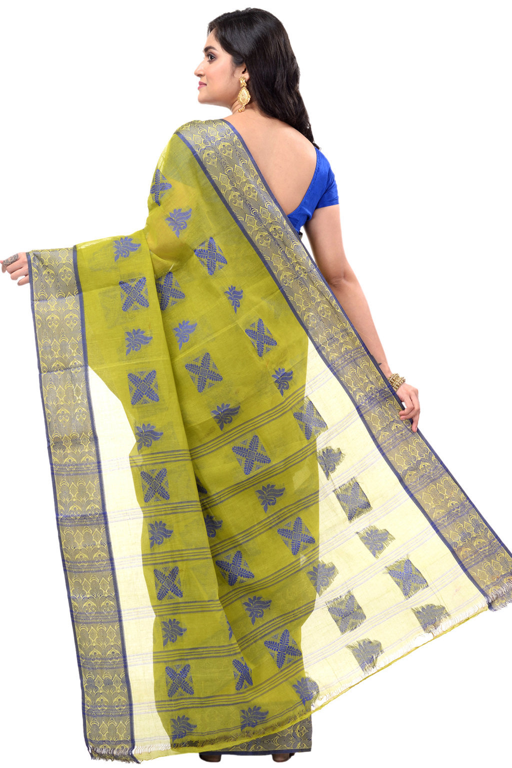 Green Pure Cotton Suparna Buti Tant Saree (756)